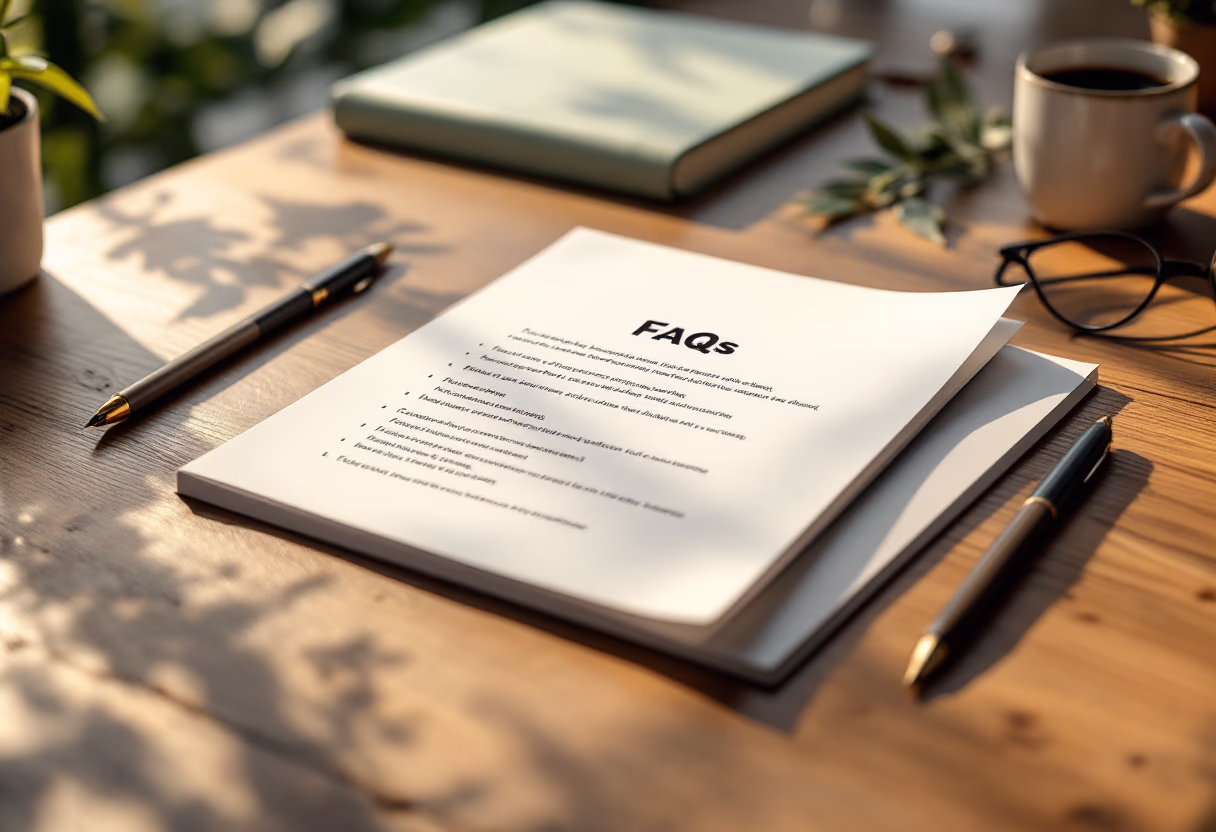 image of a document with faqs (for a productivity tools business)